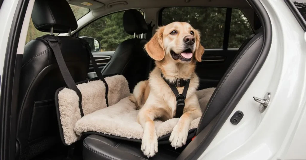 dog travel anxiety crate in car calm safe space