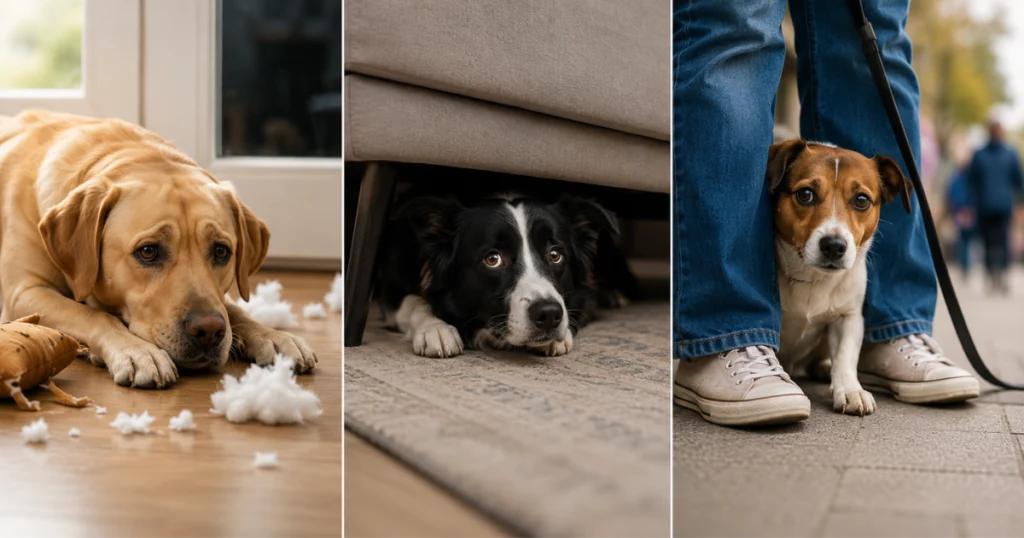 Comparing separation anxiety signs to other types of dog anxiety